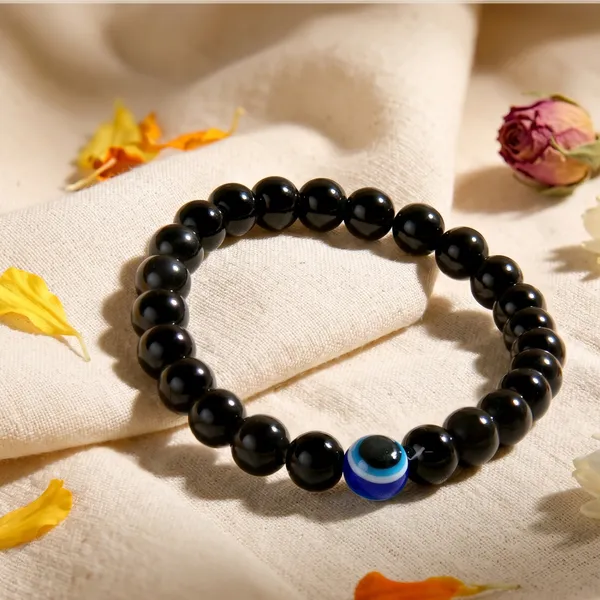 Elegant_Black_Obsidian_Evil_Eye_Bracelet_With_Free_Raw_Selenite_Plate_|_Balance_&_Protection