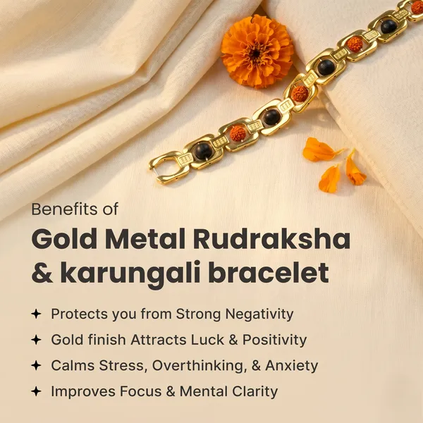 Minimalist_Metal_Ruduraksha_And_Karungali_Bracelet_Gold_|_Balance_&_Protection