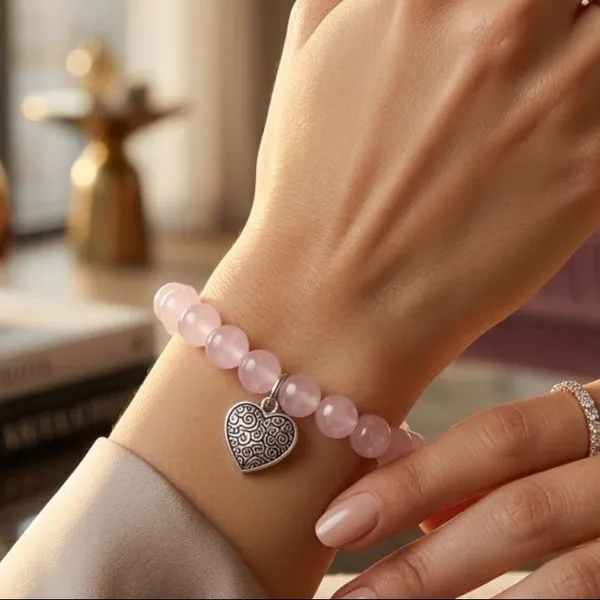 Divine_Rose_Quartz_Heart_Charm_Bracelet_8Mm_Natural_Crystal_Healing_Bracelet_For_Love_Self_Care_|_Healing_&_Clarity