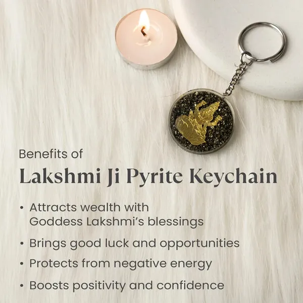 Exquisite_Lakshmi_Kuber_Yantra_On_Pyrite_Frame_With_Free_Lakshmi_Ji_Pyrite_Keychain_|_Wealth_&_Success