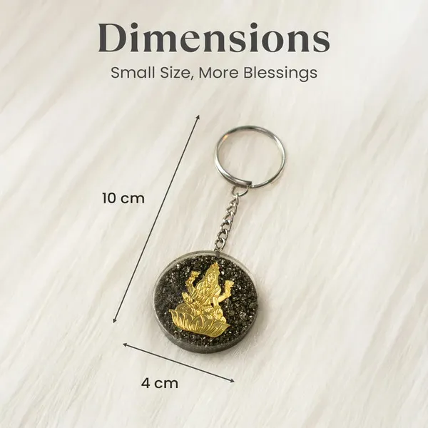 Exquisite_Lakshmi_Kuber_Yantra_On_Pyrite_Frame_With_Free_Lakshmi_Ji_Pyrite_Keychain_|_Wealth_&_Success