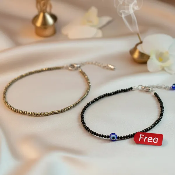 Handcrafted_Pyrite_Anklet_With_Free_Black_Tourmaline_Anklet_With_Evil_Eye_Charm_Maha_Lakshmi_Siddhi_|_Wealth_&_Success_(Pack_Of_2_)