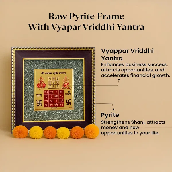 Authentic_Vyapar_Vriddhi_Yantra_On_Pyrite_Frame_With_Free_Citrine_Pyramid_Non_Siddh_|_Wealth_&_Success