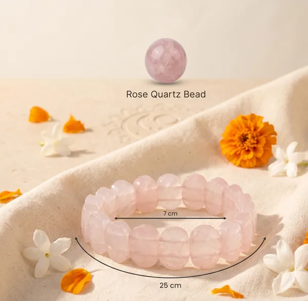 Exquisite_Rose_Quartz_Flat_Beaded_Bracelet_|_Healing_&_Clarity