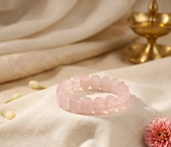 Exquisite_Rose_Quartz_Flat_Beaded_Bracelet_|_Healing_&_Clarity
