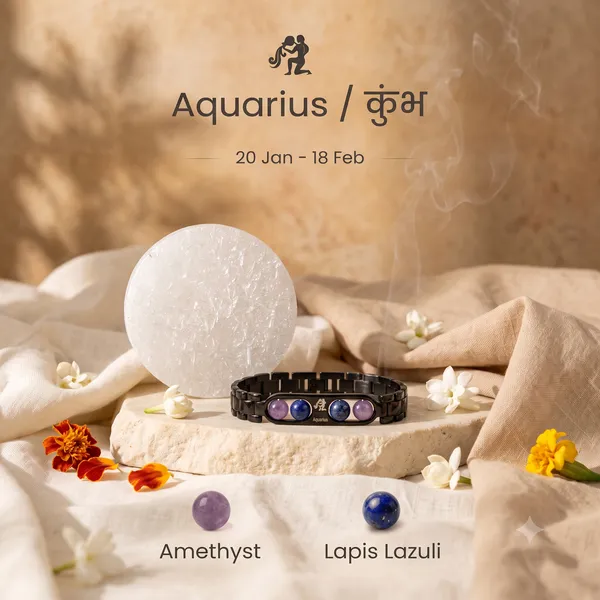 Aquarius_Zodiac_Black_Metal_Bracelet_with__Free_Selenite_Charging_Plate_Amethyst_&_Lapis_Lazuli_