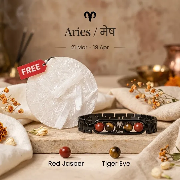 Aries_Zodiac_Black_Metal_Bracelet_with_Red_Jasper_&_Tiger_Eye_|_Free_Selenite_Charging_Plate