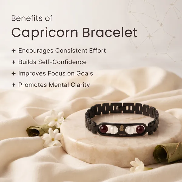 Capricorn_Zodiac_Metal_Bracelet_–_Garnet_&_Milky_Quartz_|_GemsForever