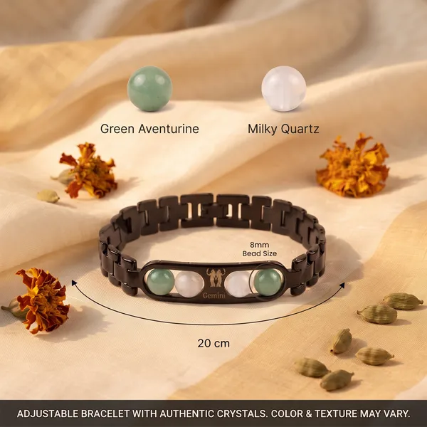 Gemini_Zodiac_Metal_Bracelet_–_Green_Aventurine_&_Milky_Quartz_|_GemsForever