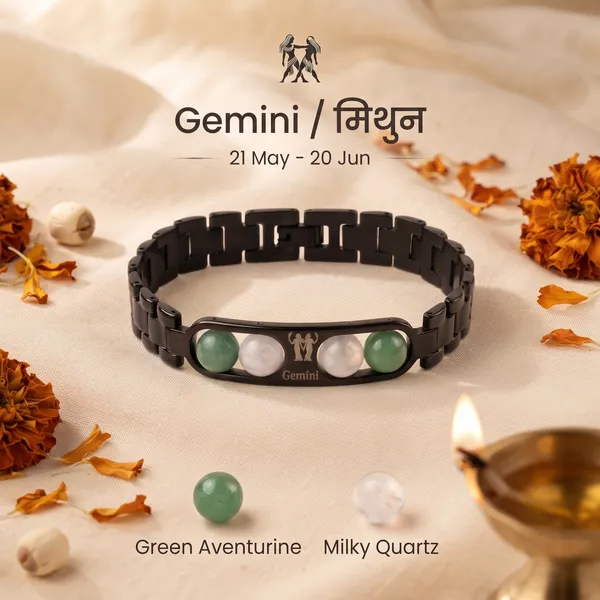 Gemini_Zodiac_Metal_Bracelet_–_Green_Aventurine_&_Milky_Quartz_|_GemsForever
