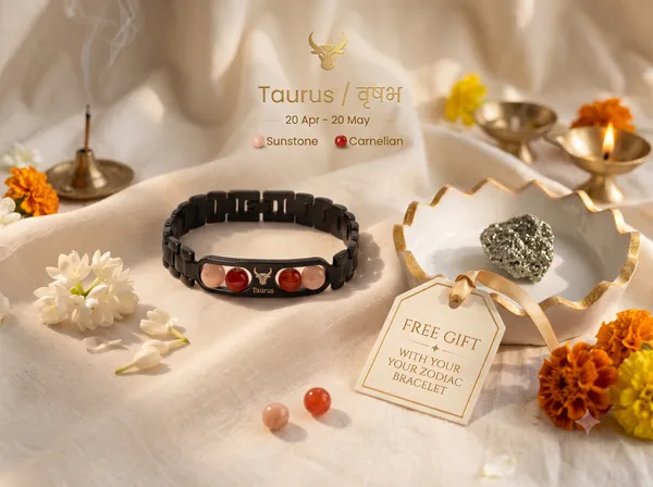 Taurus_Zodiac_Metal_Bracelet_–_Sunstone_&_Carnelian_|_GemsForever