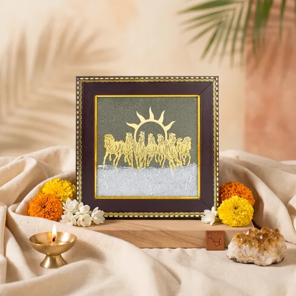 Classic_7_Horses_On_Pyrite_Selenite_Dust_Frame_|_Wealth_&_Success