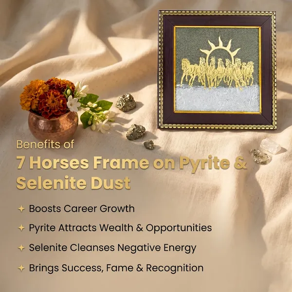 Classic_7_Horses_On_Pyrite_Selenite_Dust_Frame_|_Wealth_&_Success