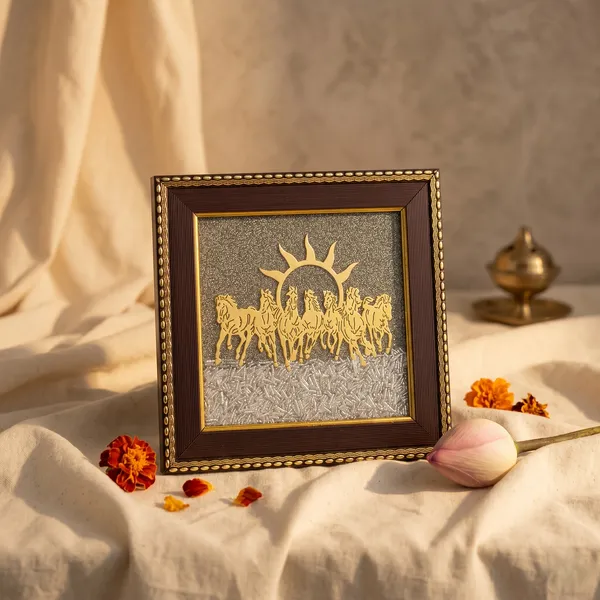 Classic_7_Horses_On_Pyrite_Selenite_Dust_Frame_|_Wealth_&_Success
