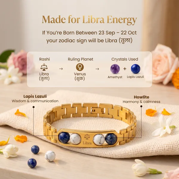 Libra_Zodiac_Golden_Metal_Gemstone_Bracelet