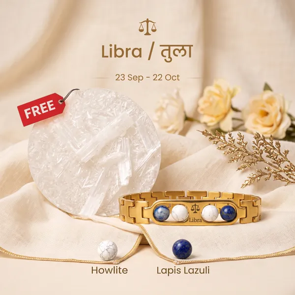 Libra_Zodiac_Golden_Metal_Gemstone_Bracelet
