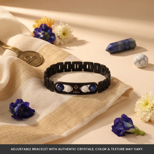 Libra_Zodiac_Metal_Bracelet_–_Sodalite_&_Howlite_|_GemsForever