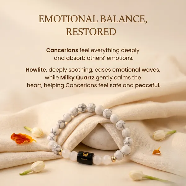 Classic_Cancer_Zodiac_Howlite_Milky_Quartz_Bracelet_Poornima_Energized_|_Personal_Alignment_&_Strength