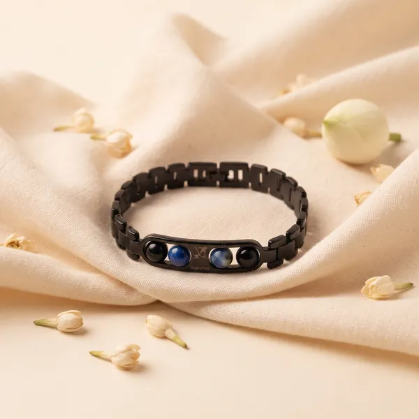 Sagittarius_Zodiac_Metal_Bracelet_–_Black_Obsidian_&_Lapis_Lazuli_|_GemsForever