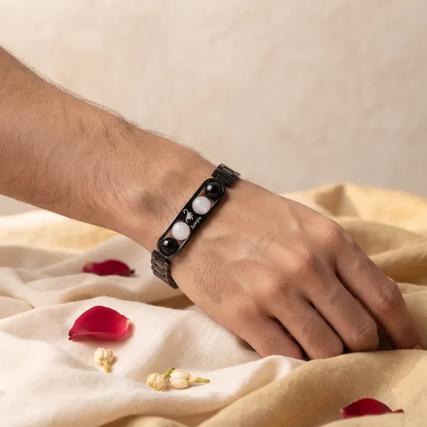 Scorpio_Zodiac_Metal_Bracelet_–_Black_Obsidian_&_Milky_Quartz_|_GemsForever