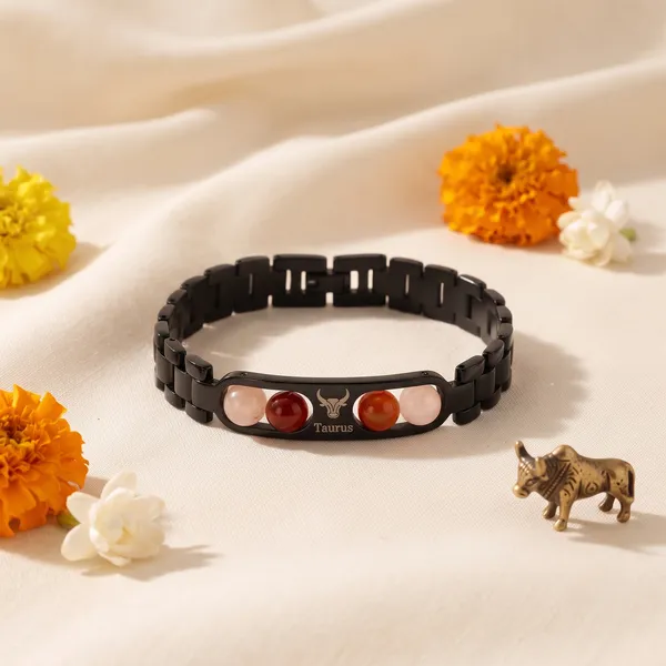 Taurus_Zodiac_Metal_Bracelet_–_Sunstone_&_Carnelian_|_GemsForever