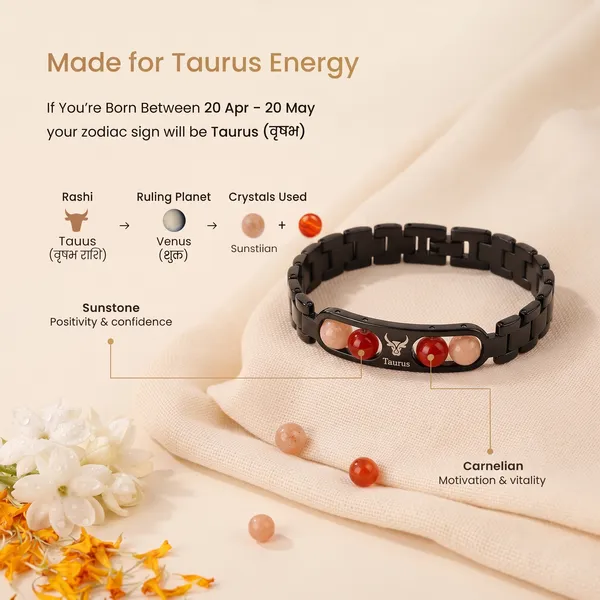 Taurus_Zodiac_Metal_Bracelet_–_Sunstone_&_Carnelian_|_GemsForever