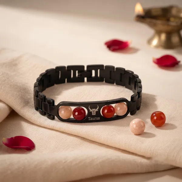 Taurus_Zodiac_Metal_Bracelet_–_Sunstone_&_Carnelian_|_GemsForever