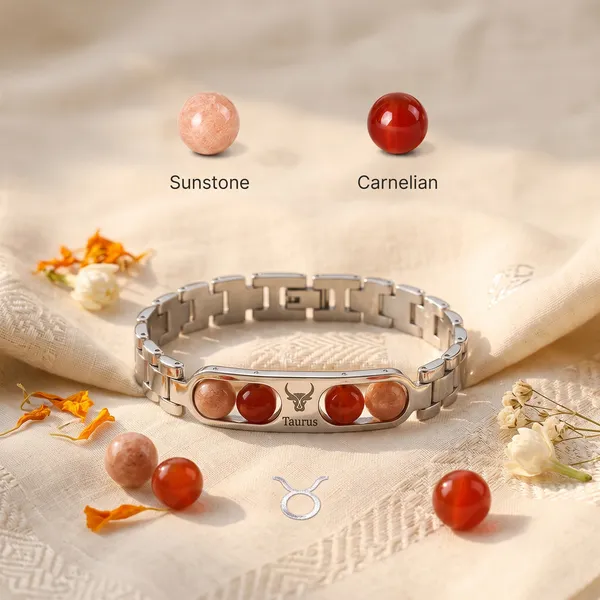 Taurus_Zodiac_Silver_Crystal_Bracelet_–_Sunstone_&_Carnelian_combo