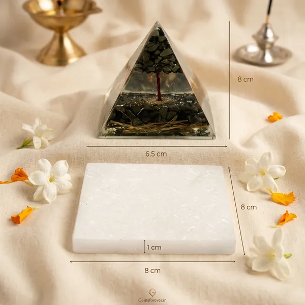 Exquisite_Money_Magnet_Pyrite_Pyramid_With_Free_Square_Raw_Selenite_Plate_|_Wealth_&_Success