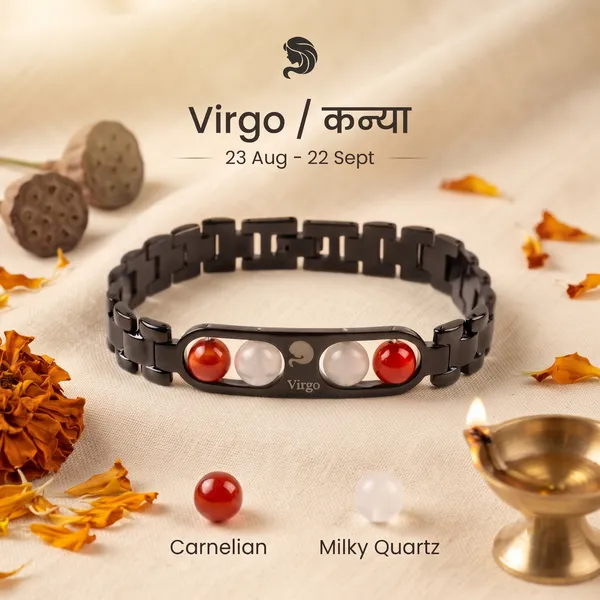 Virgo_Zodiac_Metal_Bracelet_–_Carnelian_&_Milky_Quartz_|_GemsForever