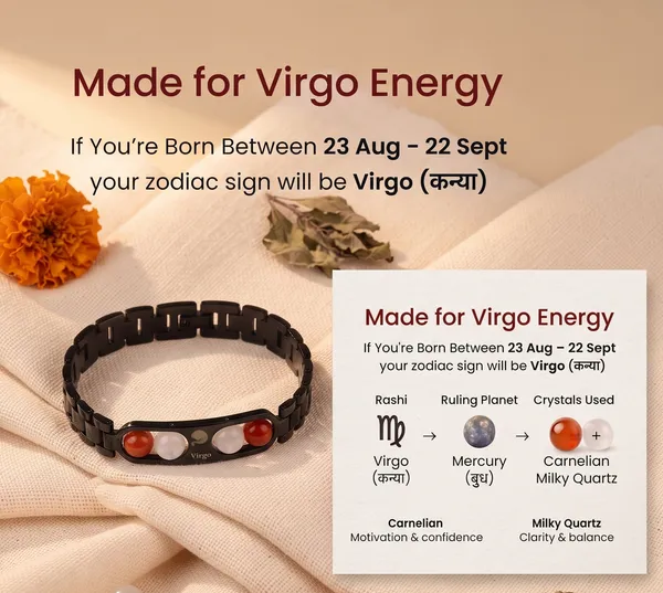 Virgo_Zodiac_Metal_Bracelet_–_Carnelian_&_Milky_Quartz_|_GemsForever