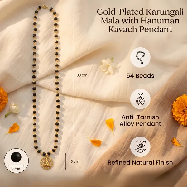 Authentic_Gold_Plated_Karungali_Mala_With_Hanuman_Kavach_Pendant_Hanuman_Siddh_|_Balance_&_Protection