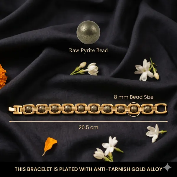 Minimalist_Metal_Raw_Pyrite_Bracelet_Gold_|_Wealth_&_Success