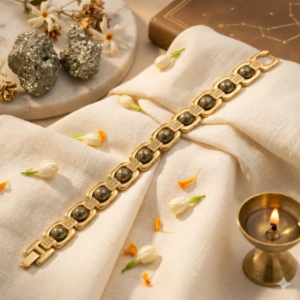 Minimalist_Metal_Raw_Pyrite_Bracelet_Gold_|_Wealth_&_Success