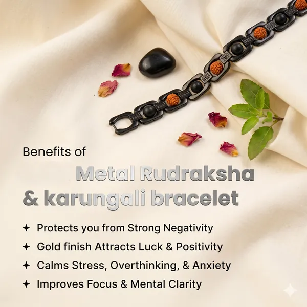 Divine_Metal_Rudraksha_And_Karungali_Bracelet_Black_|_Balance_&_Protection