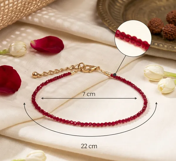 Elegant_Garnet_Anklet_With_Free_Raw_Selenite_Plate_|_Healing_&_Clarity