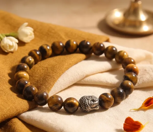 Minimalist_Tiger_Eye_Bracelet_With_Free_Raw_Selenite_Plate_|_Balance_&_Protection