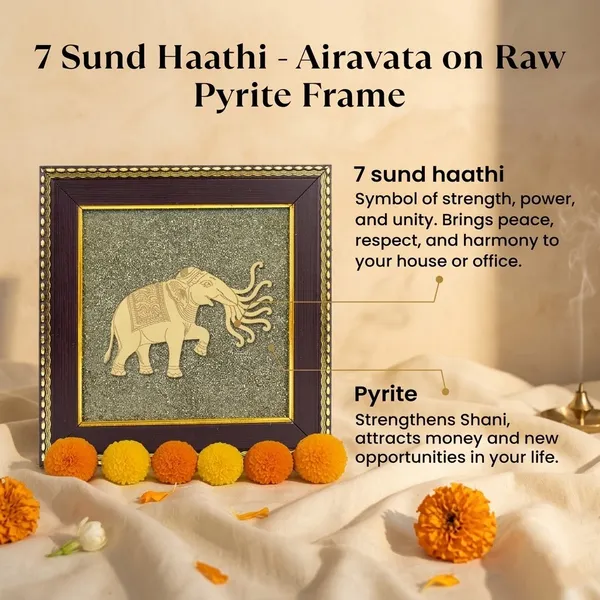 Sacred_7_Trunk_Elephant_Airavata_On_Raw_Pyrite_Frame_Non_Siddh_|_Wealth_&_Success