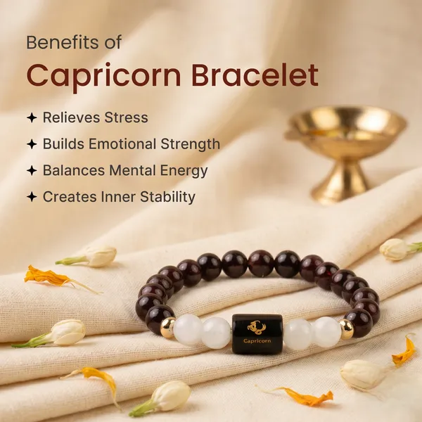 Classic_Capricorn_Zodiac_Garnet_Milky_Quartz_Bracelet_Standard_|_Personal_Alignment_&_Strength