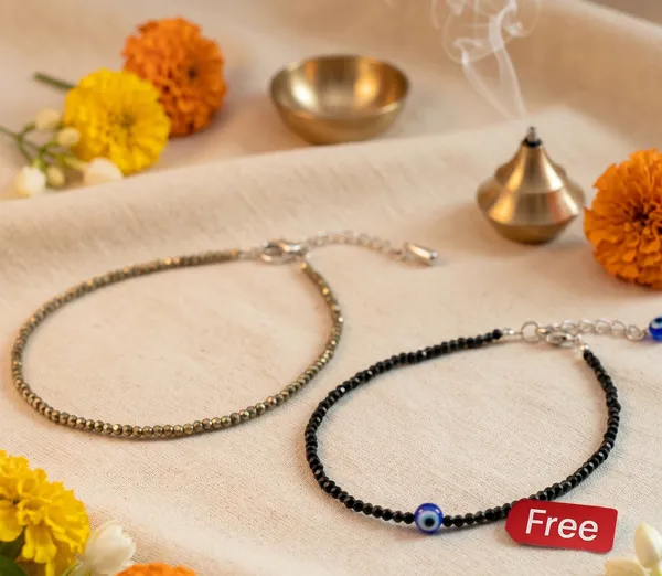 Timeless_Pyrite_Anklet_With_Free_Black_Tourmaline_Anklet_With_Evil_Eye_Charm_Standard_|_Wealth_&_Success_(Pack_Of_2_)
