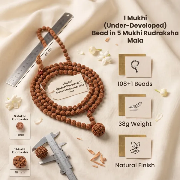 Exquisite_1_Mukhi_Under_Developed_Rudraksha_Bead_In_5_Mukhi_Rudraksha_Mala_|_Balance_&_Protection