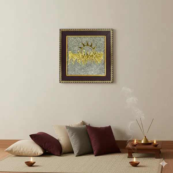 Minimalist_7_Horse_Pyrite_Frame_For_Vastu_Wealth_Natural_Money_Attraction_Wall_Decor_|_Wealth_&_Success