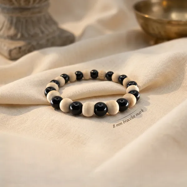 Sacred_Black_Agate_With_Tulsi_Bracelet_|_Balance_&_Protection