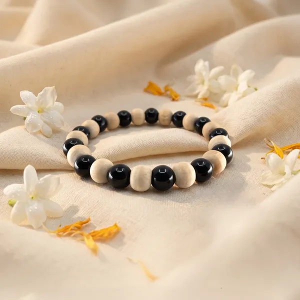 Sacred_Black_Agate_With_Tulsi_Bracelet_|_Balance_&_Protection