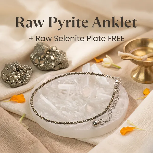 Powerful_Raw_Pyrite_Anklet_With_Free_Raw_Selenite_Plate_|_Wealth_&_Success