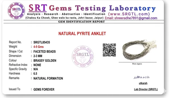 Powerful_Raw_Pyrite_Anklet_With_Free_Raw_Selenite_Plate_|_Wealth_&_Success