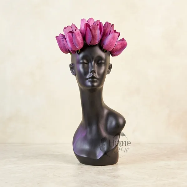 Black_Ceramic_&_Resin_Planter_For_Spiritual_Gift