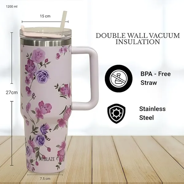 Vyralu_Purple_Stainless_Steel_Floral_Print_Insulated_Travel_Tumbler_1200_Ml