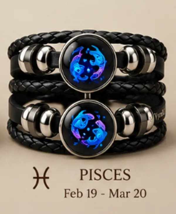 Vyralu_Black_And_Blue_Faux_Leather_Pisces_Zodiac_Glass_Charm_Braided_Bracelet