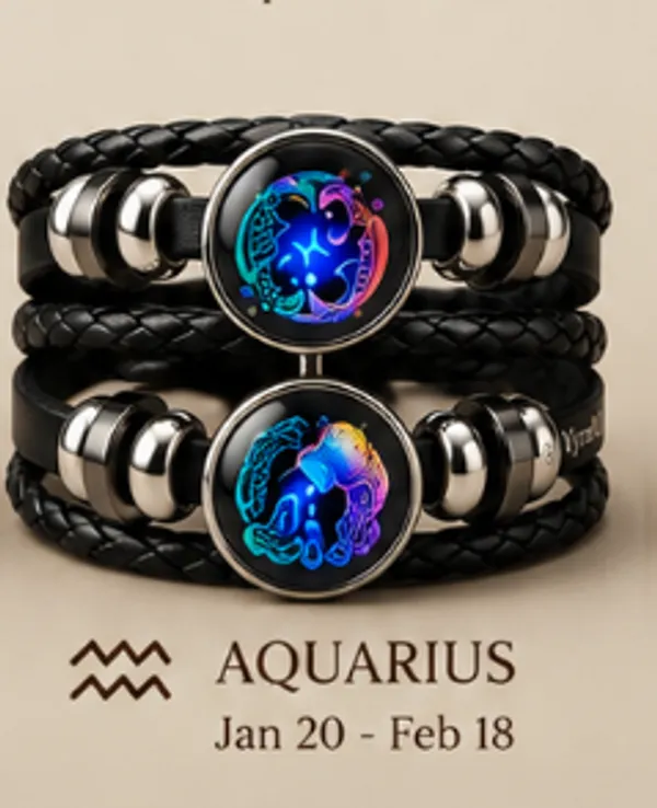 Vyralu_Black_And_Blue_Faux_Leather_Braided_Aquarius_Zodiac_Bracelet_Set